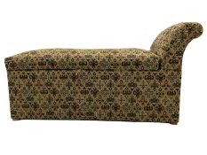 Large upholstered chaise ottoman