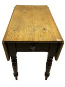 Victorian pine drop leaf table