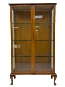 20th century mahogany glazed display cabinet