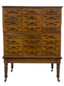 Early 20th century three sectional haberdashery shop fitting drawers