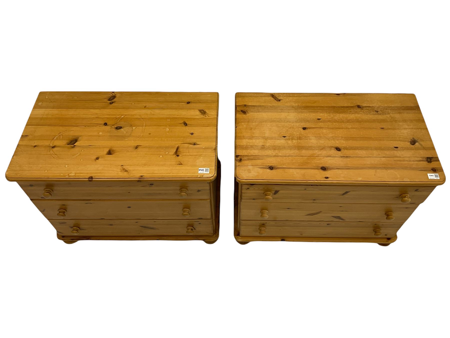 Two pine three drawer chests - Image 9 of 9