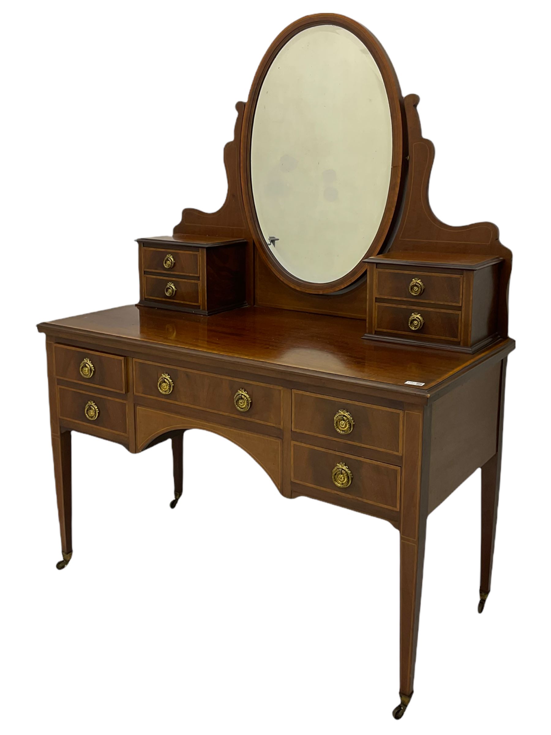 James Shoolbred & Co. London - Edwardian inlaid mahogany dressing table - Image 2 of 6