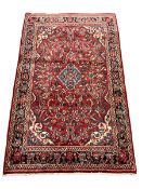 Persian Hamadan red ground rug