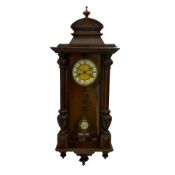 A 19th century German 8 day striking wall clock manufactured by HAC (Hamburg Amerikanische Uhrenfabr