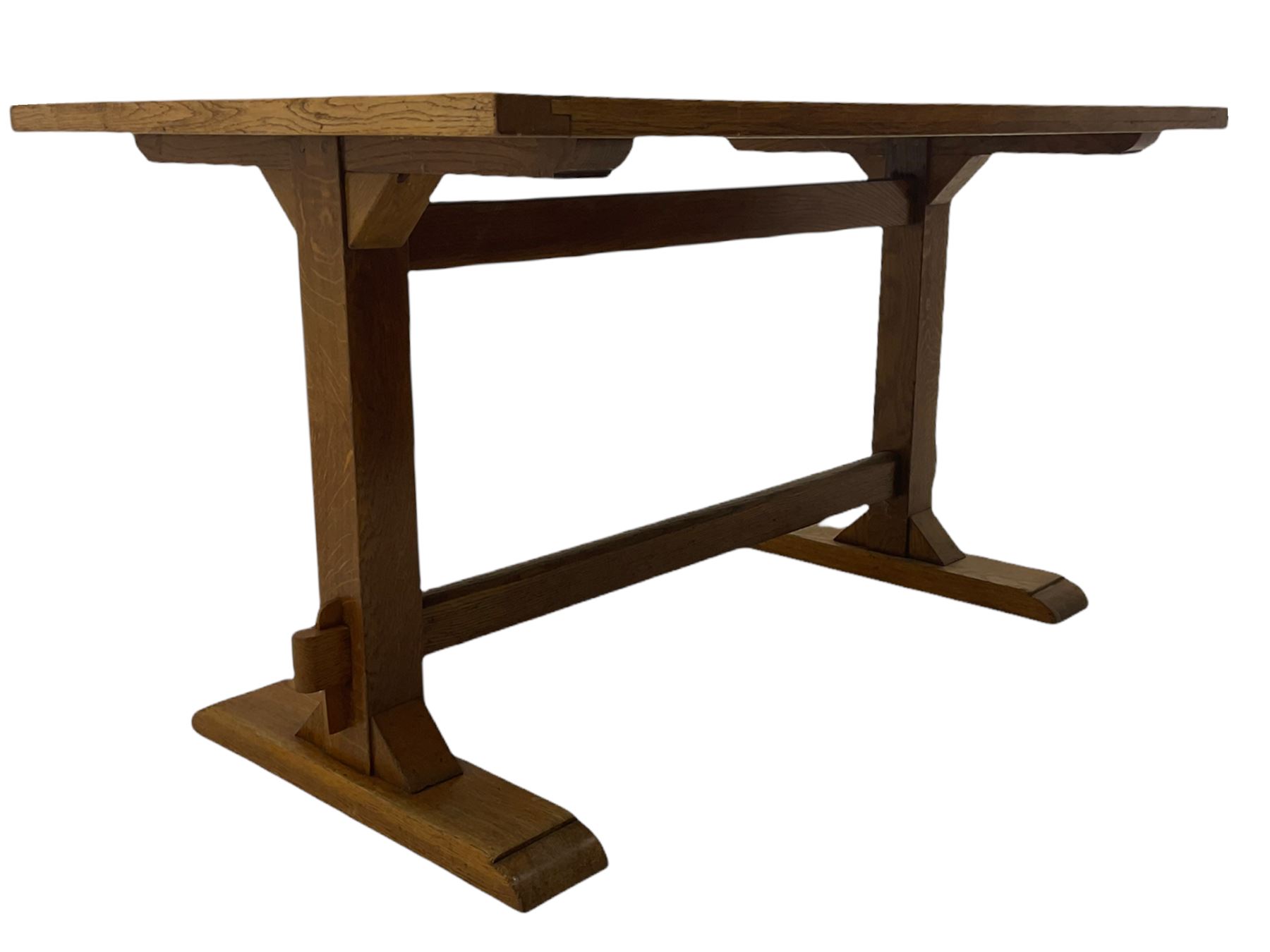 Rowntrees of Scarborough - mid 20th century oak rectangular dining table - Image 4 of 6