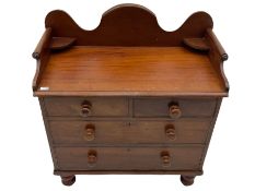 Victorian pine and mahogany washstand chest