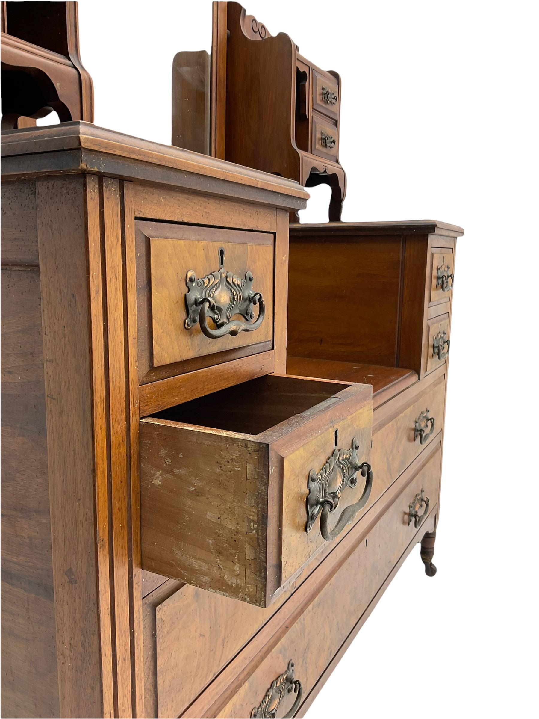 Late 19th century walnut dressing chest - Image 6 of 8