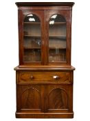 Victorian mahogany secretaire bookcase