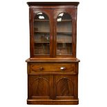 Victorian mahogany secretaire bookcase