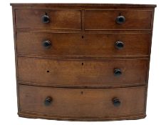 19th century mahogany bow front chest
