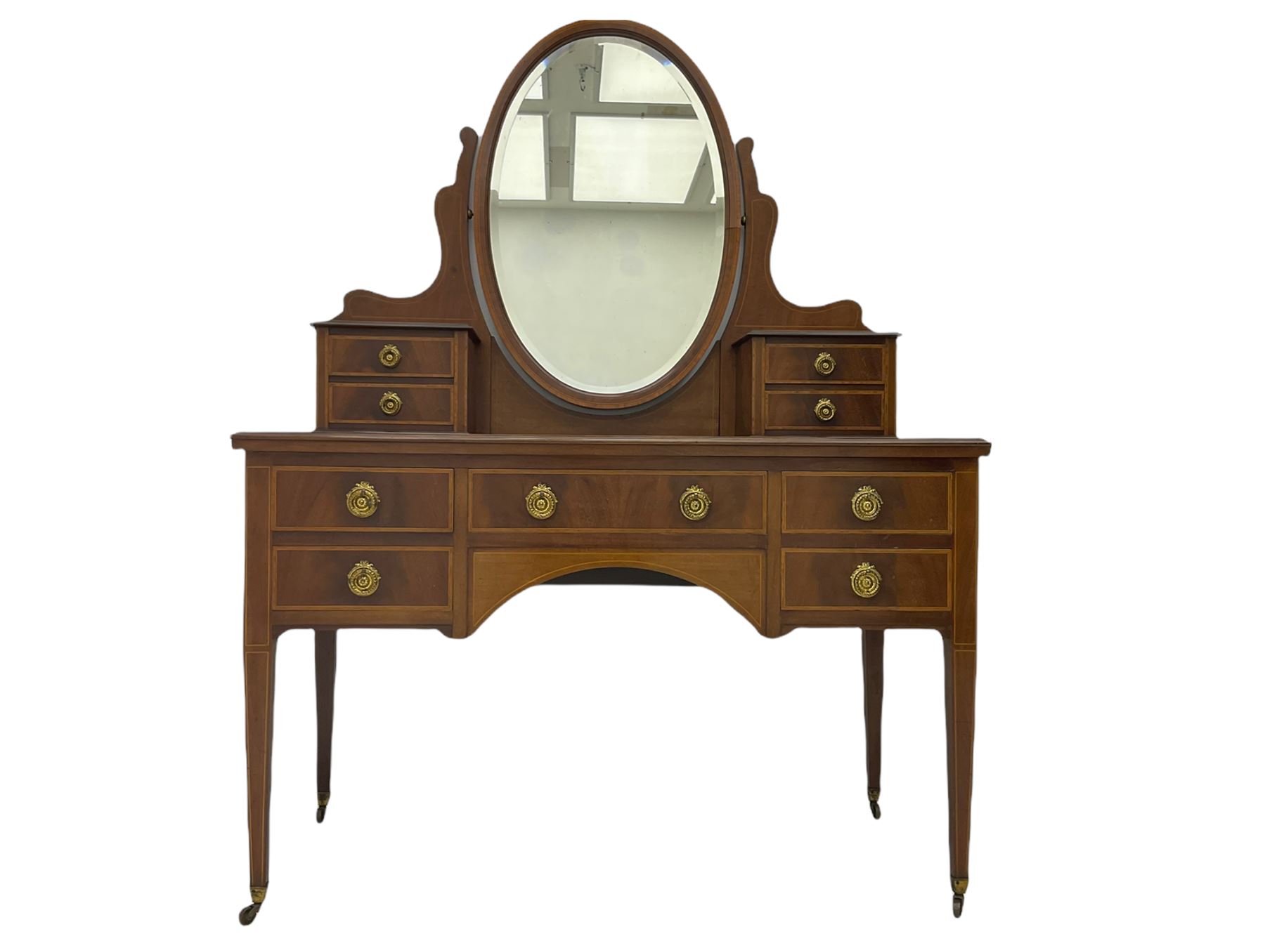 James Shoolbred & Co. London - Edwardian inlaid mahogany dressing table