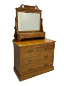 Late 19th century satin walnut dressing chest