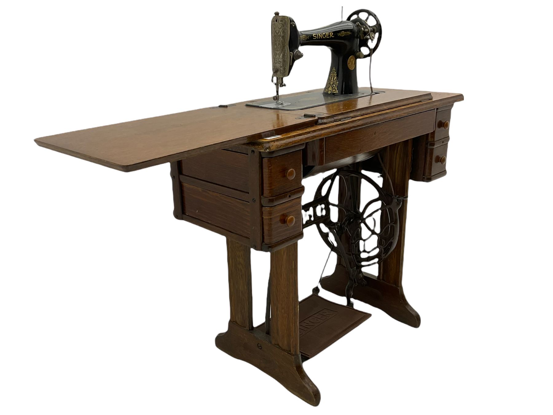 Singer treadle sewing machine - Image 4 of 12