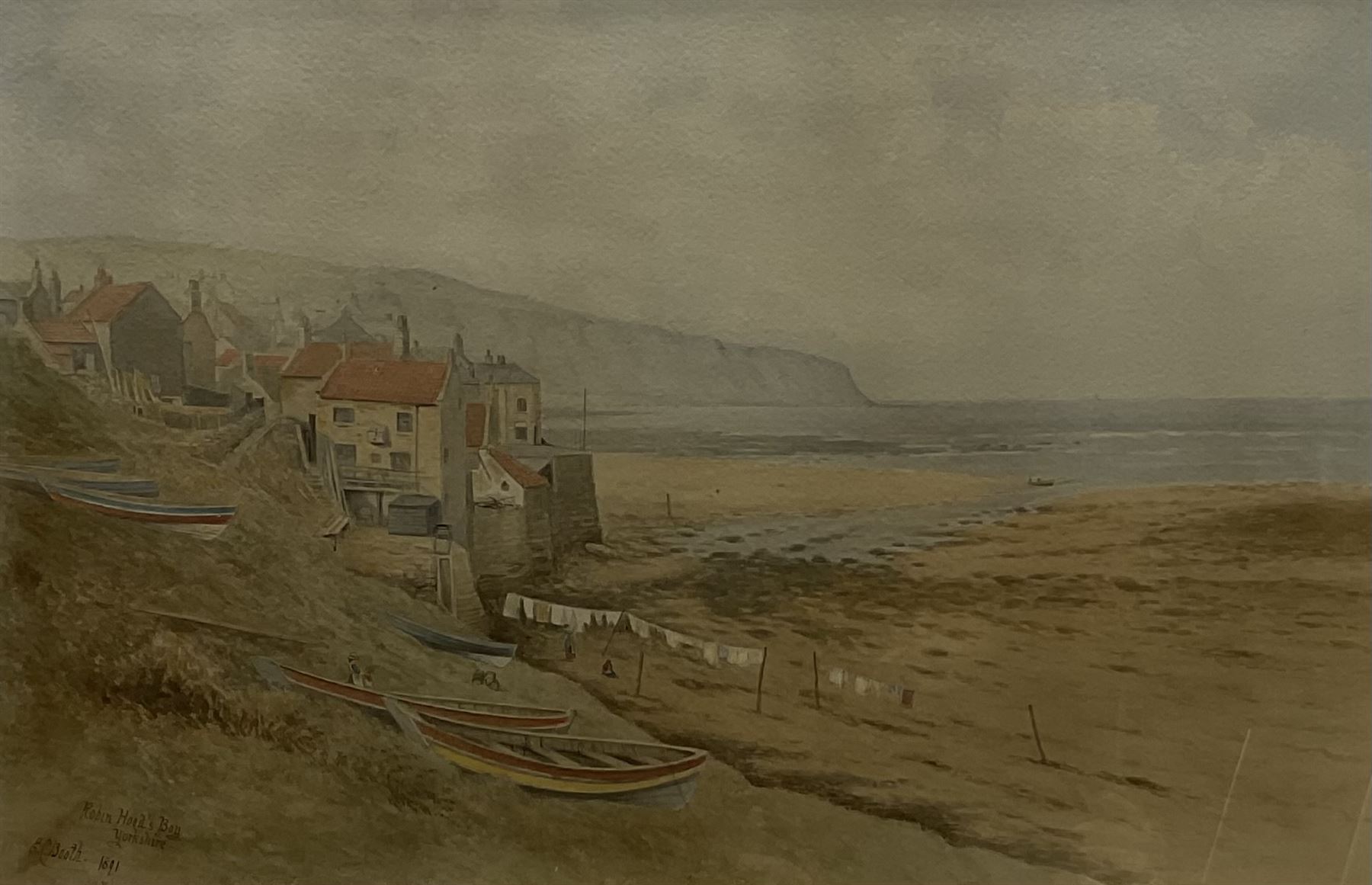 Edward C Booth (British 1821-post1893): 'Robin Hood's Bay Yorkshire'