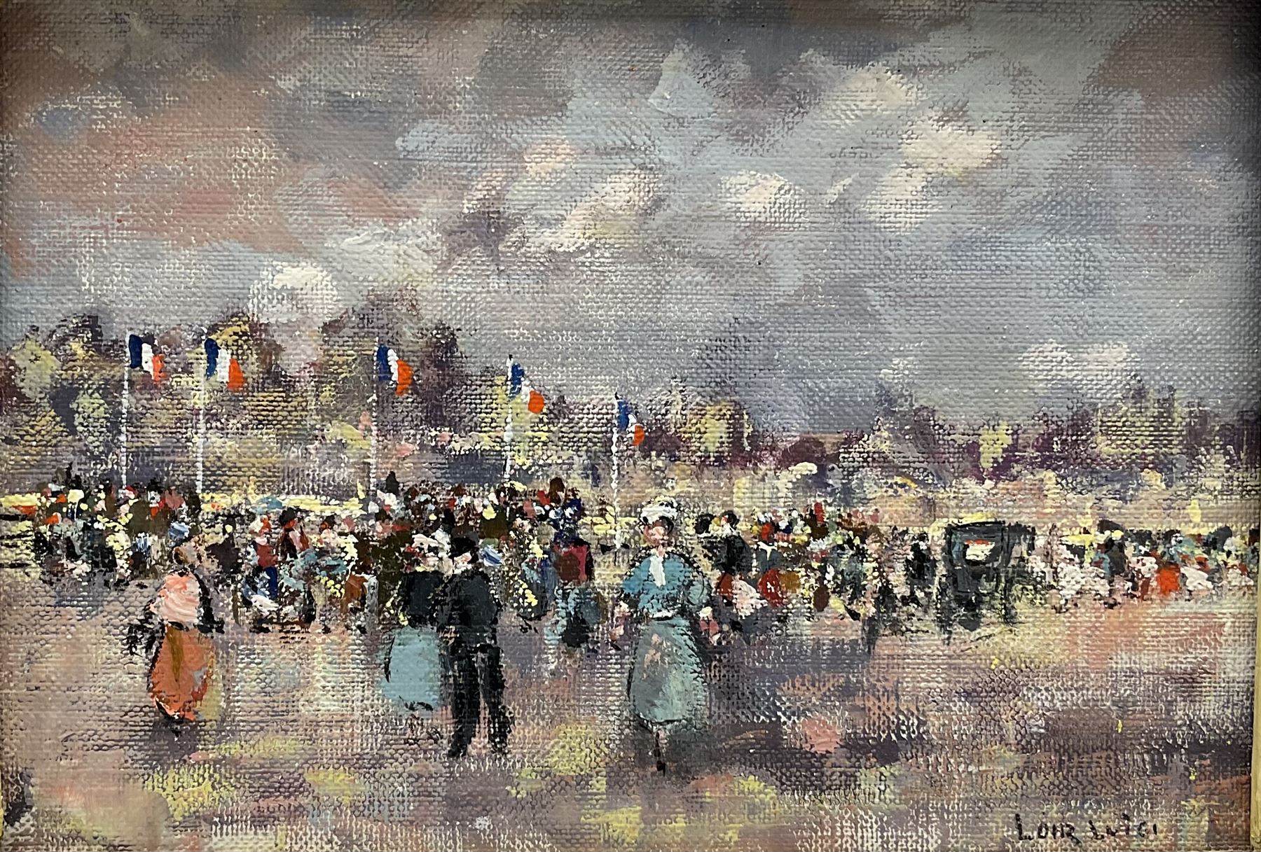 L Loir (French 1845-1916): Bastille Day Parade