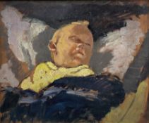 Philip Naviasky (Northern British 1894-1983): The Artist's Daughter Sonia Asleep