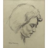 Philip Naviasky (Northern British 1894-1983): Profile Portrait of the Artist's Wife Millie