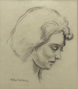 Philip Naviasky (Northern British 1894-1983): Profile Portrait of the Artist's Wife Millie