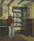 A L Grace (British 20th century): The Connoisseur and the China Cupboard