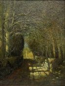 William M Spittle RBA RBSA (British 1858-1917): 'Vicarage Walk Sompting West Sussex'