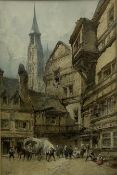 Paul Marny (French/British 1829-1914): Continental Town Square