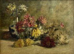 English School (19th/20th century): Still Life of Chrysanthemums