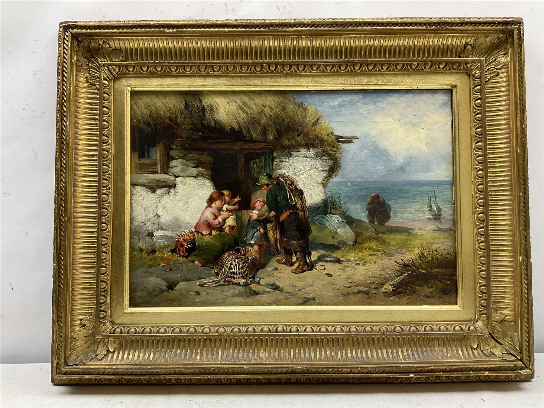 James John Hill (British 1811-1882): The Fisherman's Family - Image 2 of 4