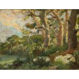 Gustave Caillou (French 1851-1936): Wooded Landscape