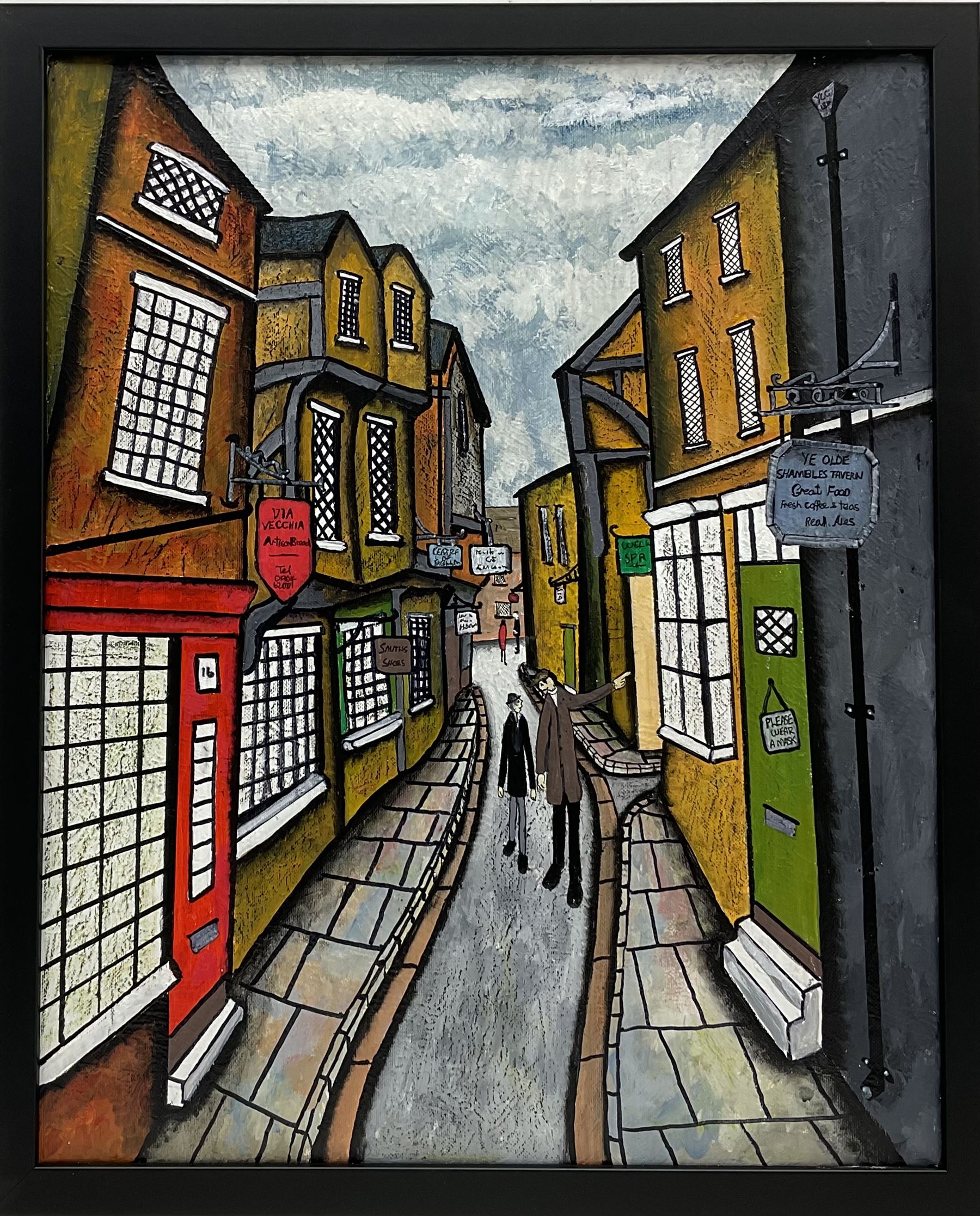 John Hanley (Northern British 1947-): 'The Olde Shambles York' - Image 2 of 3