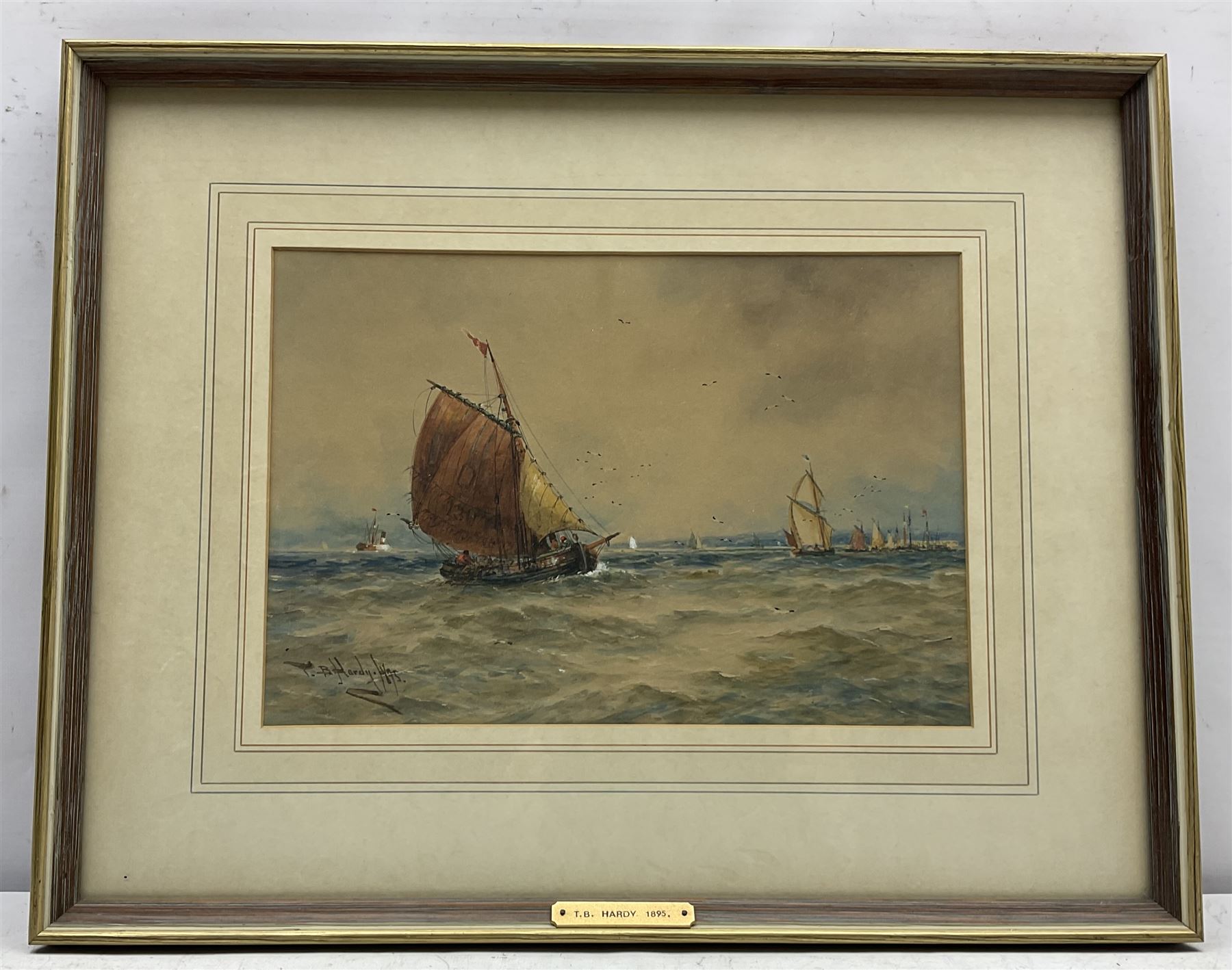 Thomas Bush Hardy RA RBA (British 1842-1897): Fishing Boats off the Coast - Image 2 of 4