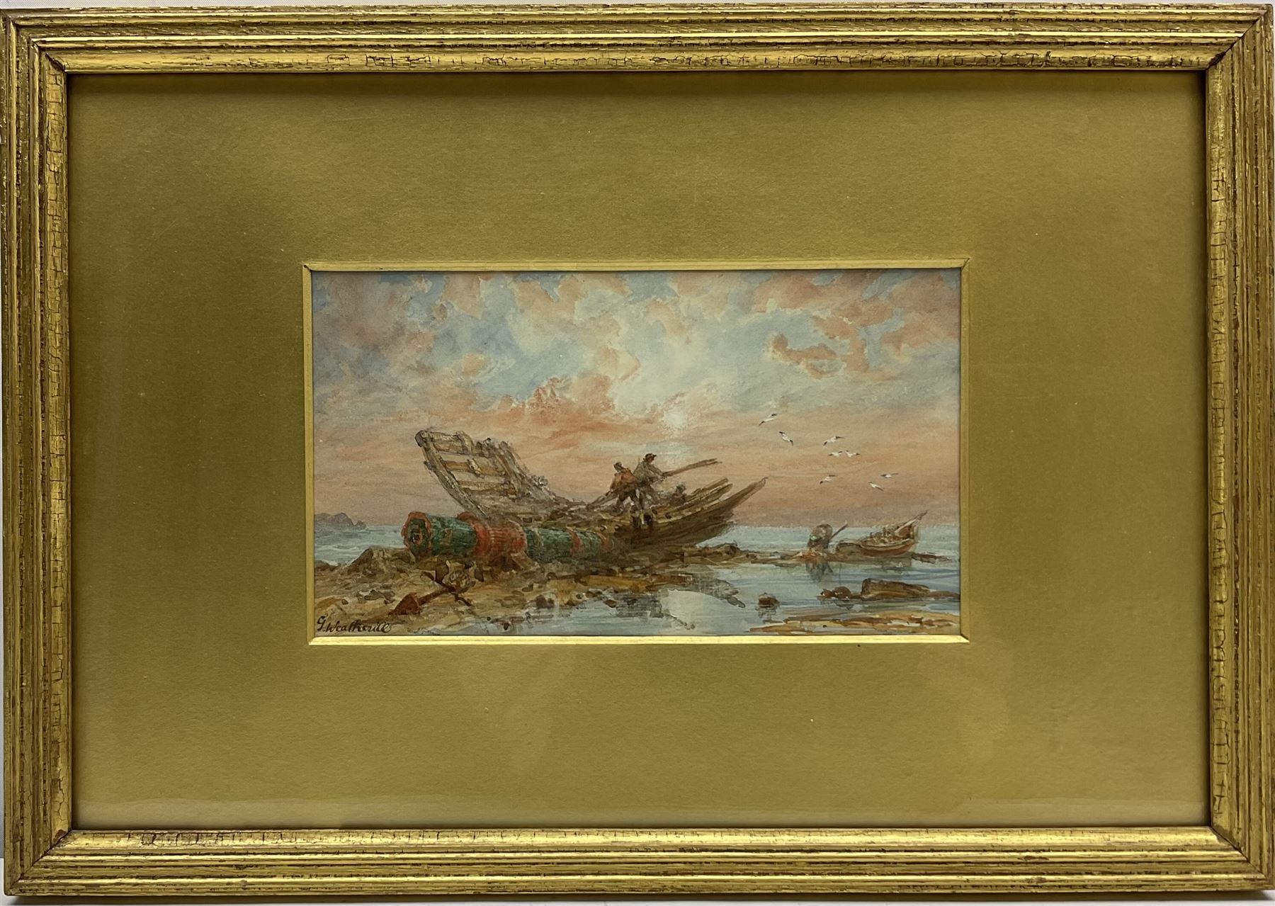 George Weatherill (British 1810-1890): Wreckage on the Shoreline - Image 2 of 4
