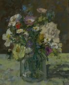 Robin Dudley Bailey RCA (British 1931-): 'Summer Arrangement' still life of flowers