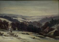 Ernest Higgins Rigg (Staithes Group 1868-1947): Snow at Mickleby near Staithes