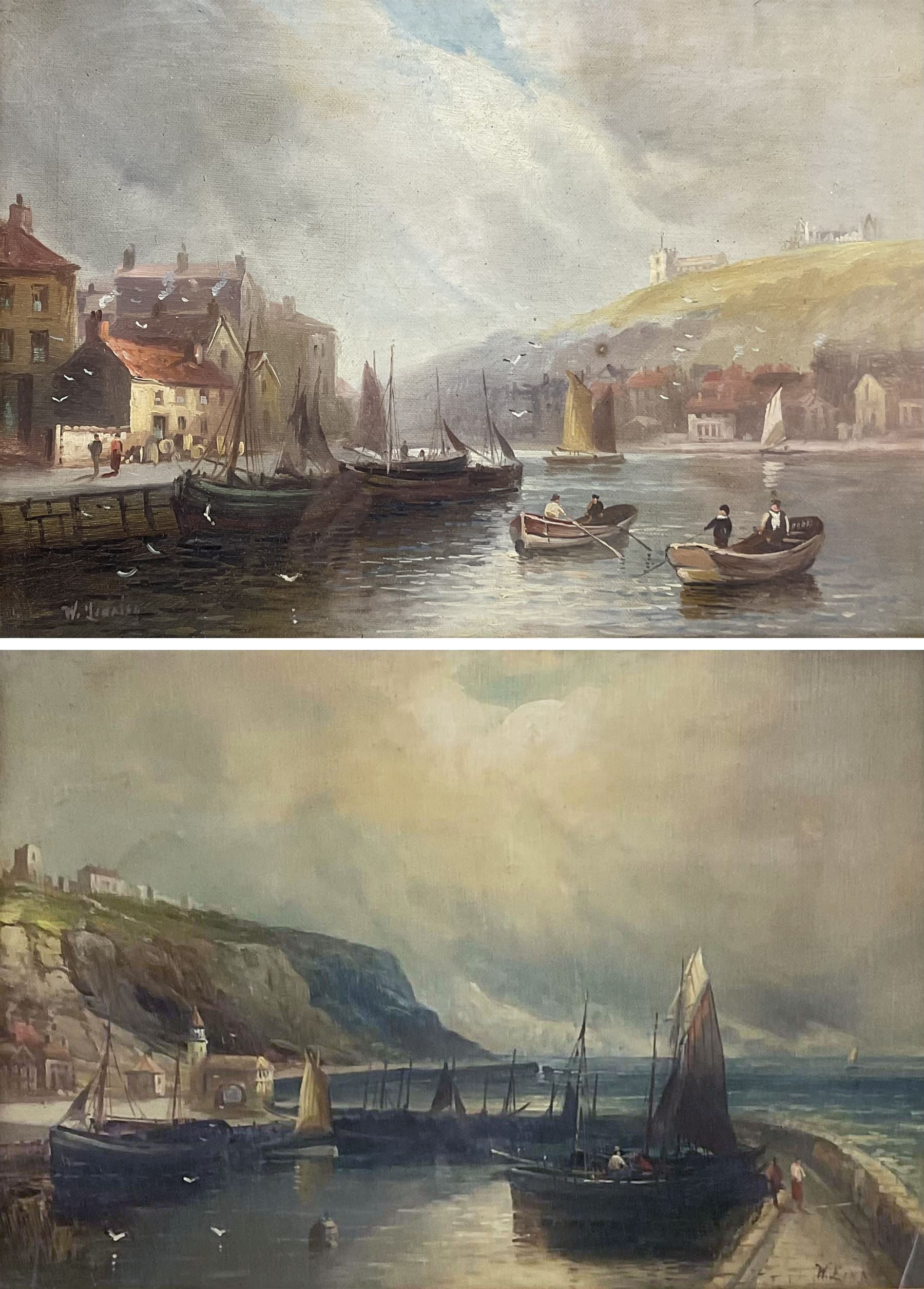 Walter Linsley Meegan (British c1860-1944): Scarborough and Whitby Harbours