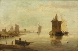 Edward King Redmore (British 1860-1941): Sailing Barges in an Estuary