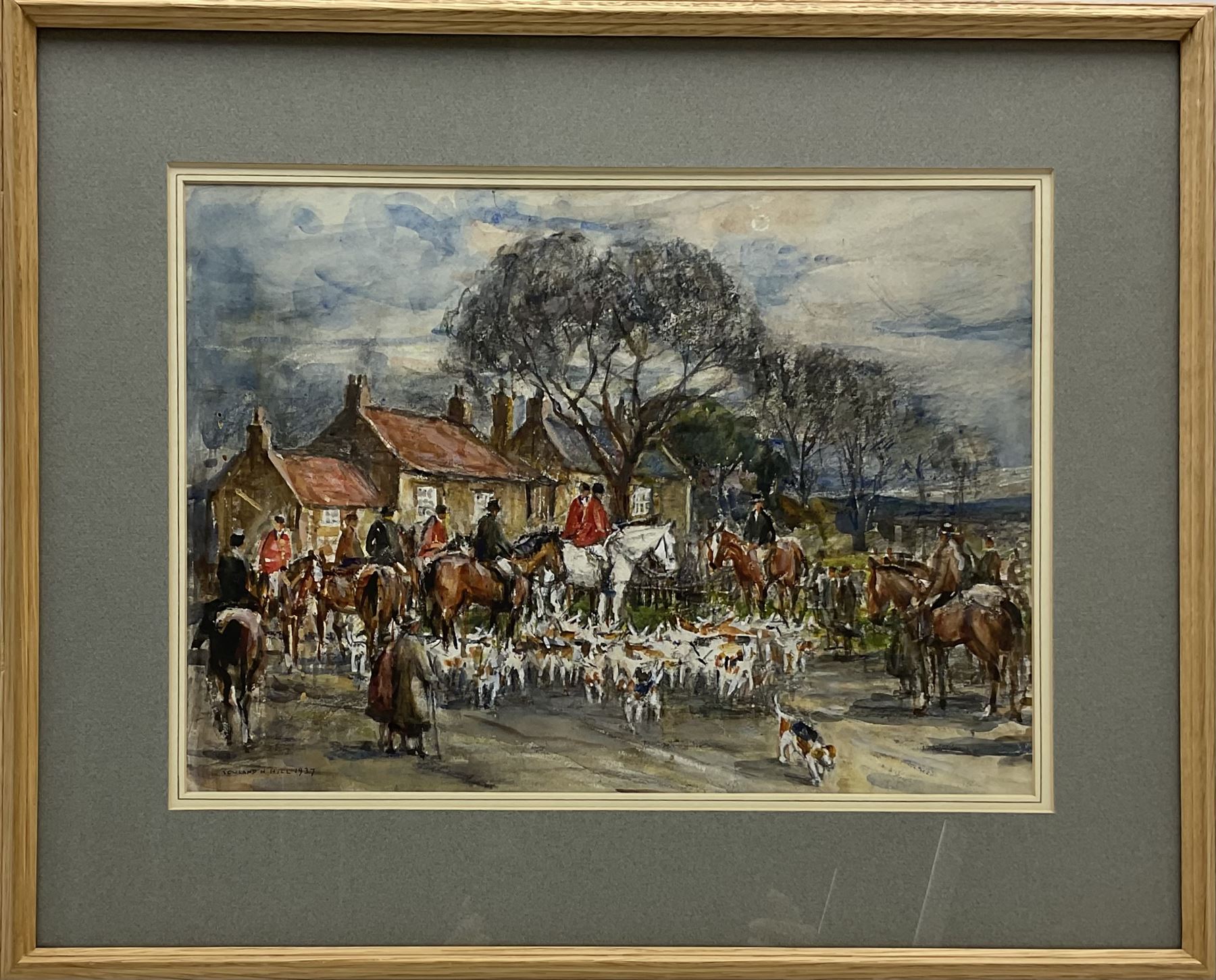 Rowland Henry Hill (Staithes Group 1873-1952): 'Goathland Hounds at Lythe' - Image 2 of 4