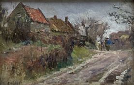 James William Booth (Staithes Group 1867-1953): Figures on Country Lane