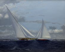 James Miller (British 1962-): America's Cup Series the 14th Challenge 1930 'Shamrock V & Enterprise'