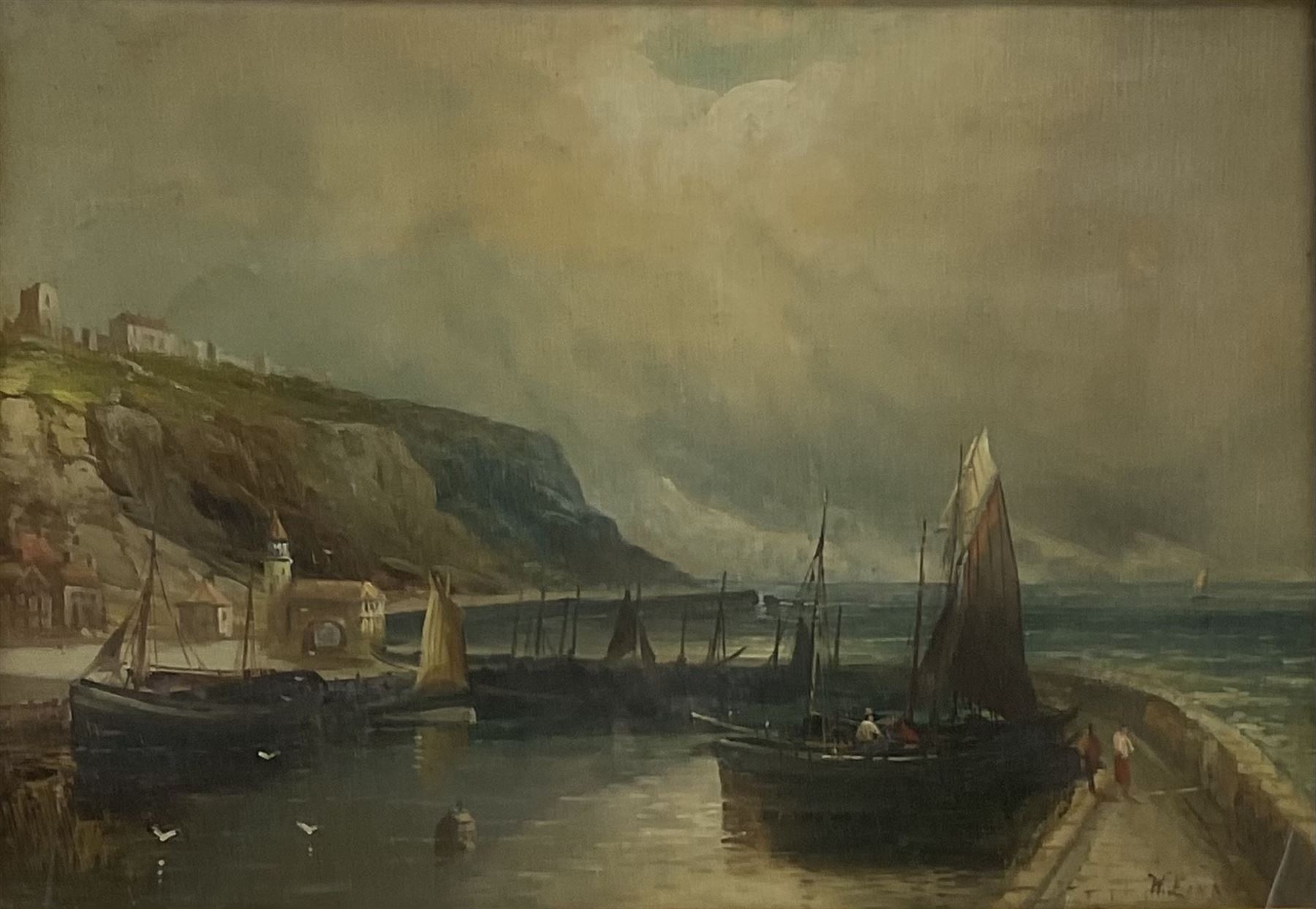 Walter Linsley Meegan (British c1860-1944): Scarborough and Whitby Harbours - Image 6 of 9