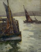 Ernest Dade (Staithes Group 1864-1934): Fishing Boats off the West Pier Scarborough