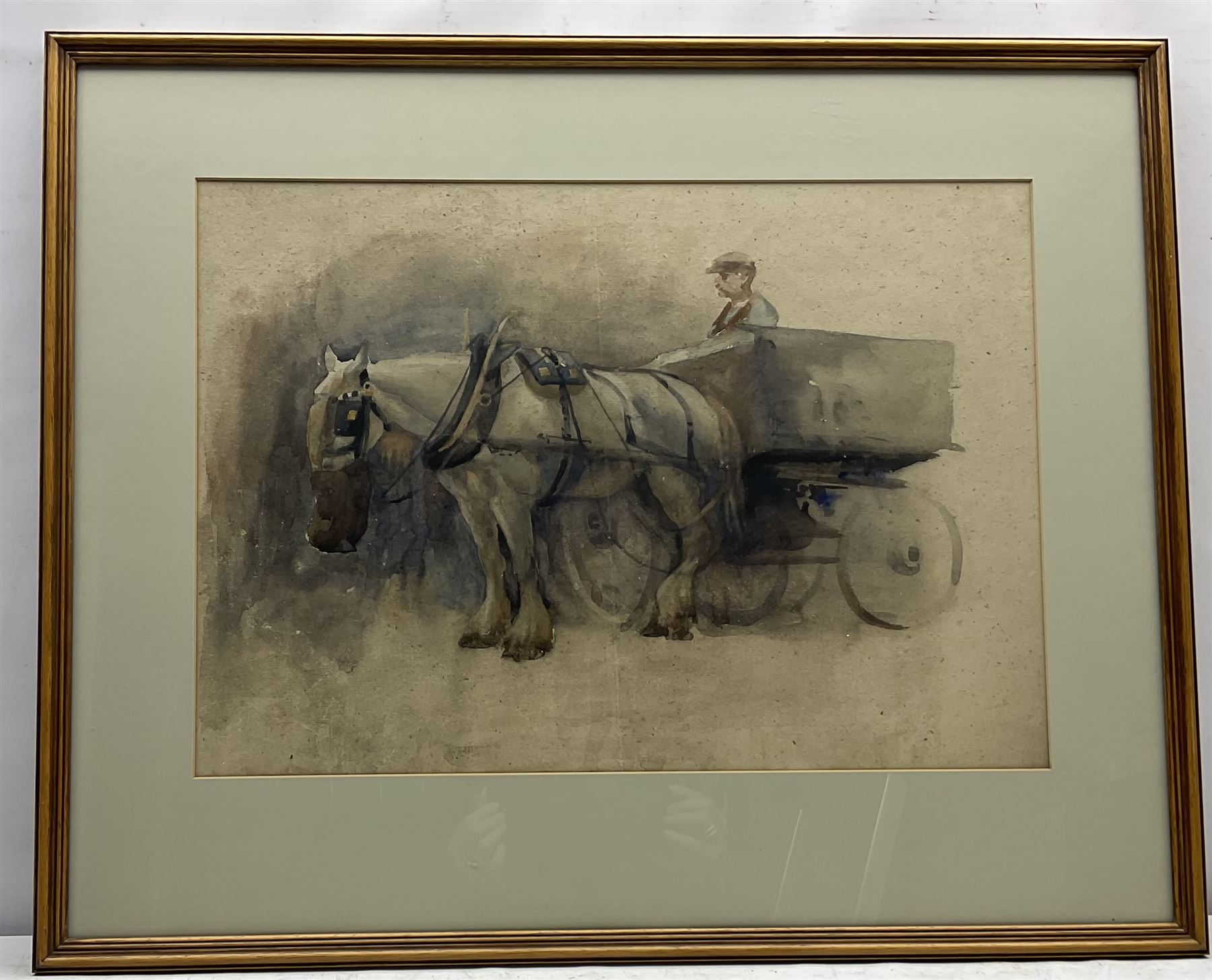 Haydn Reynolds Mackey (British 1881-1979): Working Horse with Sussex Cart - Image 2 of 3