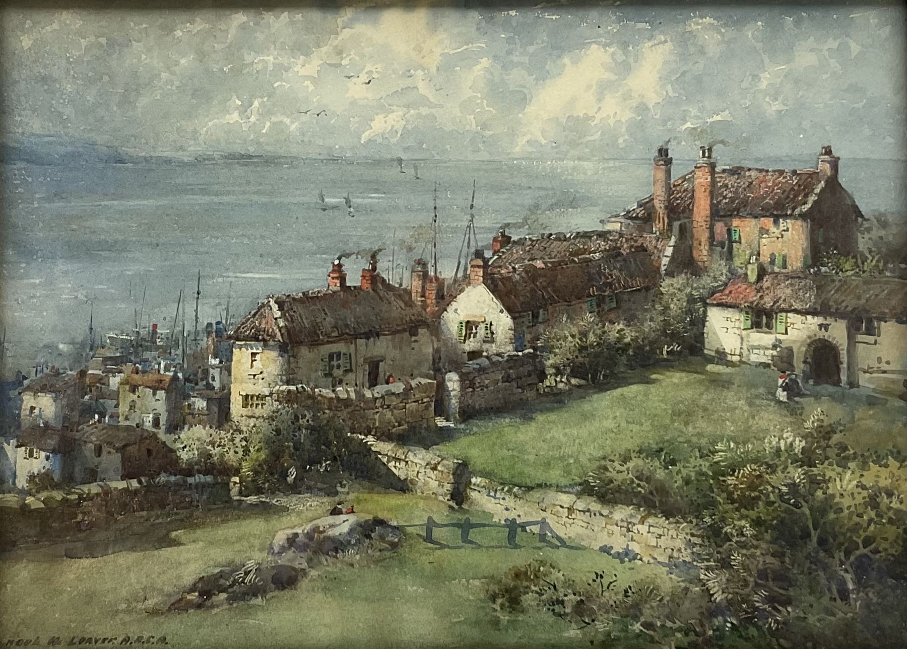 Noel Harry Leaver (British 1889-1951): Continental Coastal Village