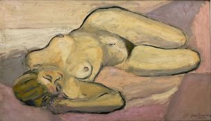 Druie Bowett (British 1924-1998): Sleeping Female Nude