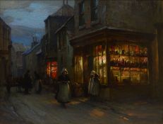 William Pratt (Scottish 1855-1936): 'Evening at Staithes' - the High Street