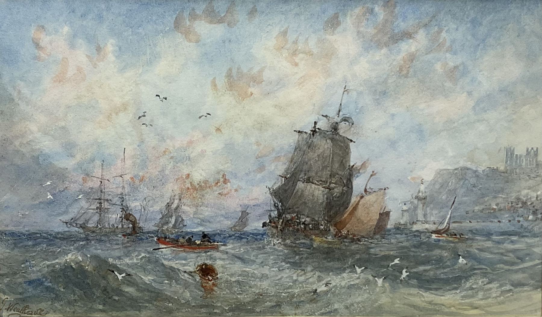 George Weatherill (British 1810-1890): Sailing Vessels off Whitby