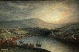 Richard Weatherill (British 1844-1923): 'Twilight Soft Steals O'er' - Whitby