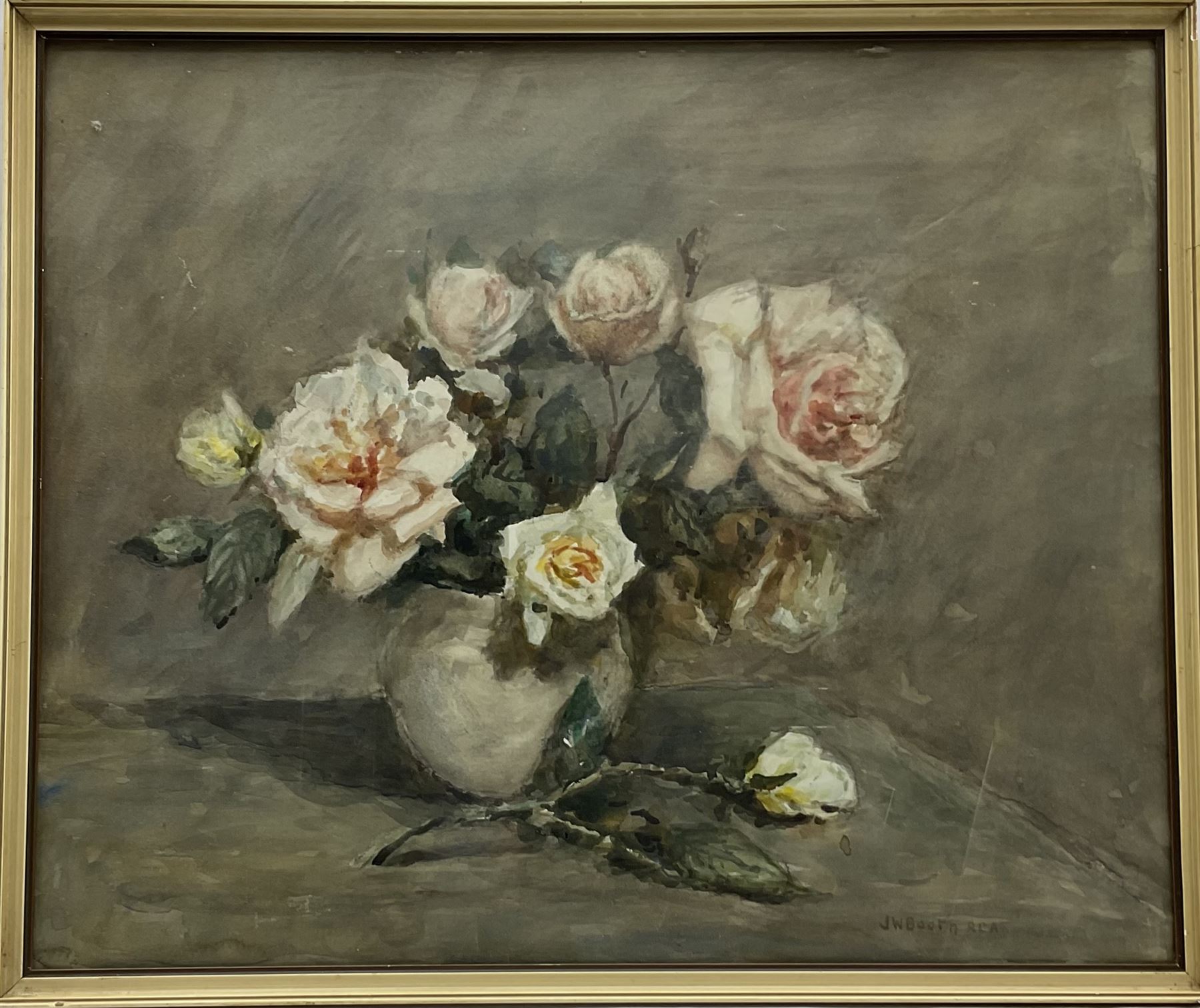 James William Booth (Staithes Group 1867-1953): Still Life of Roses - Image 2 of 4