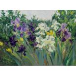 Catherine Tyler (British 1949-): Garden Irises