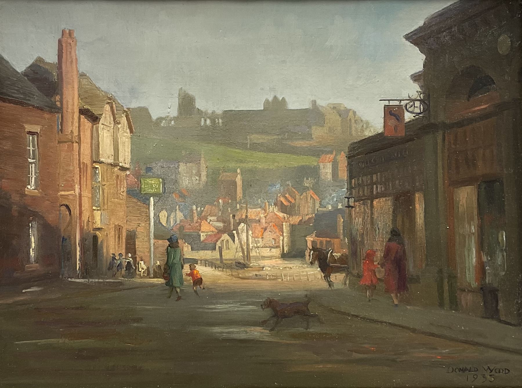 Donald Wood (British 1889-1953): 'Whitby from Station Square'