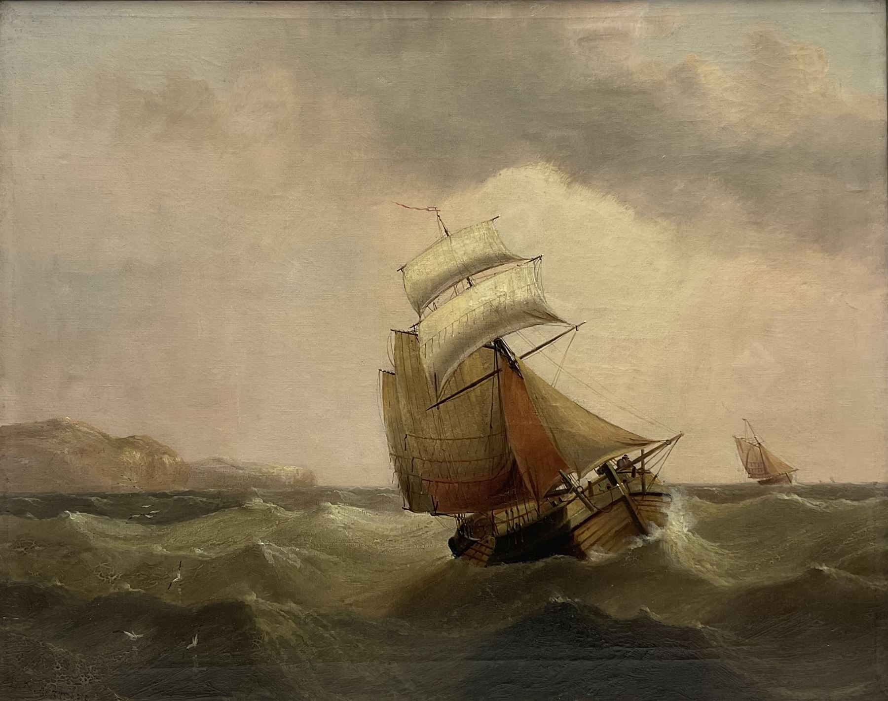 Edward King Redmore (British 1860-1941): Sailing Barges off the Coast